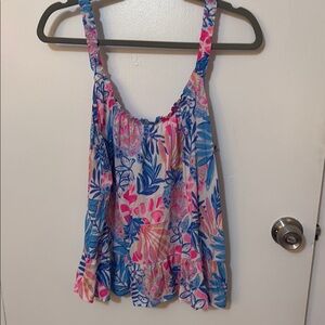 Floral Pink and Blue Lilly Pulitzer Tank Top